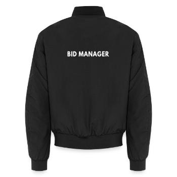  Bid Manager Professional Proposal Gift - Unisex Bomber Jacket - black - Back - AI Model Male 185 light (185cm)