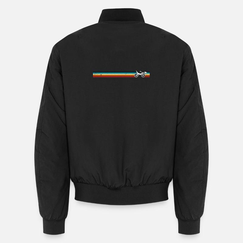 Retro Rainbow Stripes Bicycle Silhouette Unisex Bomber Jacket