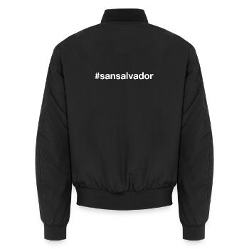 SAN SALVADOR Hashtag - Unisex Bomberjacke - Schwarz - Hinten - AI Model Male 185 light (185cm)