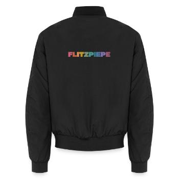 Flitzpiepe Farbblock - Unisex Bomberjacke - Schwarz - Hinten - AI Model Male 185 light (185cm)