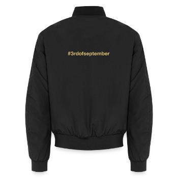 Born on September 3 Birthday birthday - Unisex Bomber Jacket - black - Back - AI Model Male 185 light (185cm)