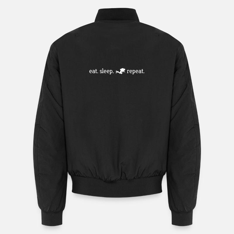 eat. sleep. dive. repeat - Unisex Bomber Jacket - black
