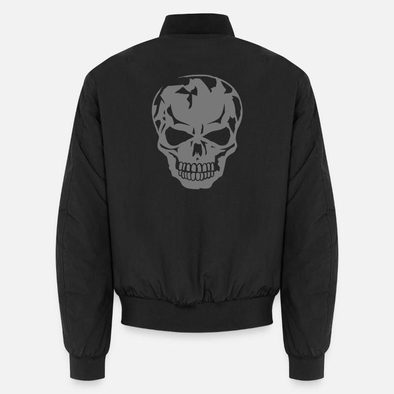 A skull bares his teeth - Unisex Bomber Jacket - black