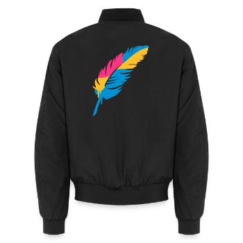 Une plume colorée - Bomber unisexe - noir - Dos - AI Model Male 185 light (185cm)