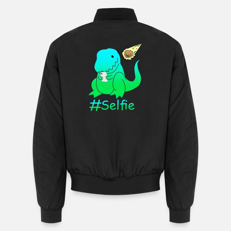 Funny Selfie Dinosaur Unisex Bomber Jacket