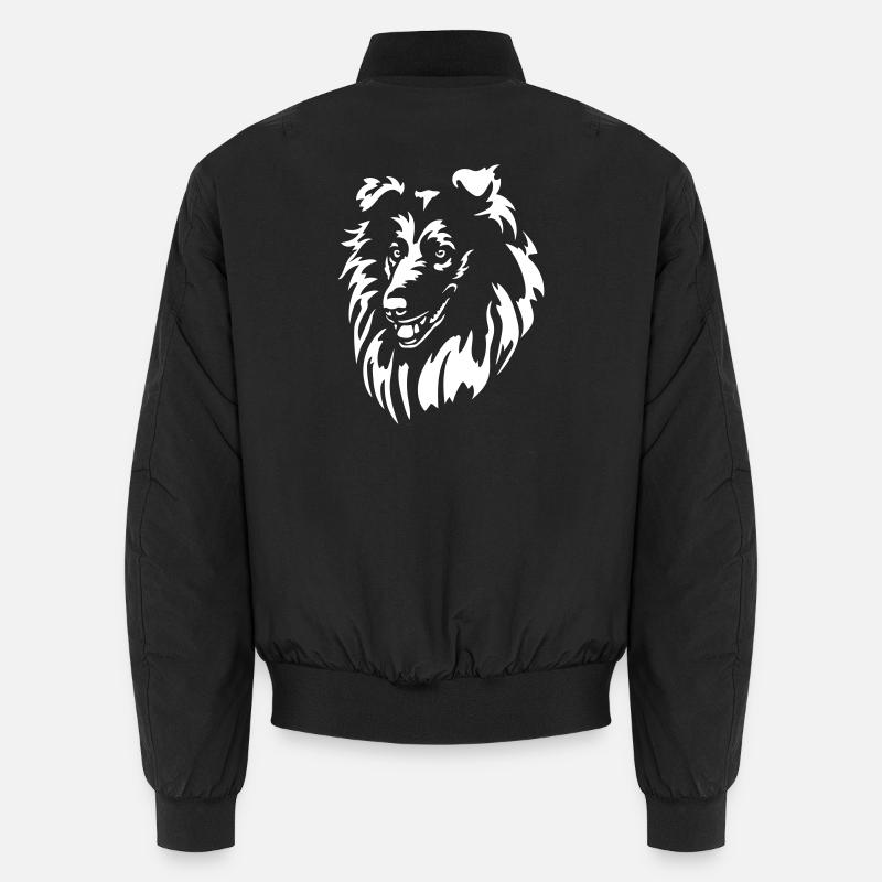Collie Kopf "Black Edition" Unisex Bomberjacke