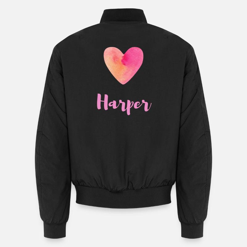 Harper Rosa Herz Mädchen Geschenk Outfit Shirt Unisex Bomberjacke