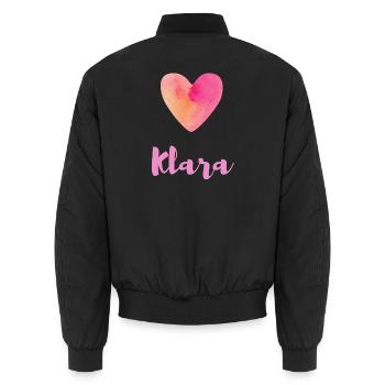 T-shirt esthétique de Klara Pink Heart Girl - Bomber unisexe - noir - Dos - AI Model Male 185 light (185cm)