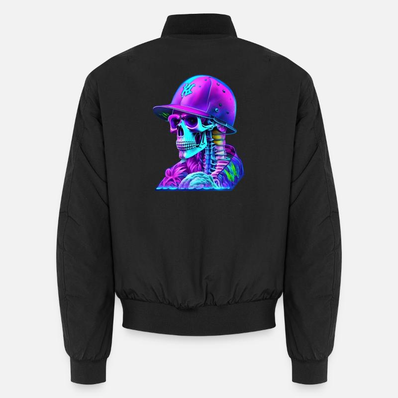 Squelette avec casquette - Bomber unisexe - noir
