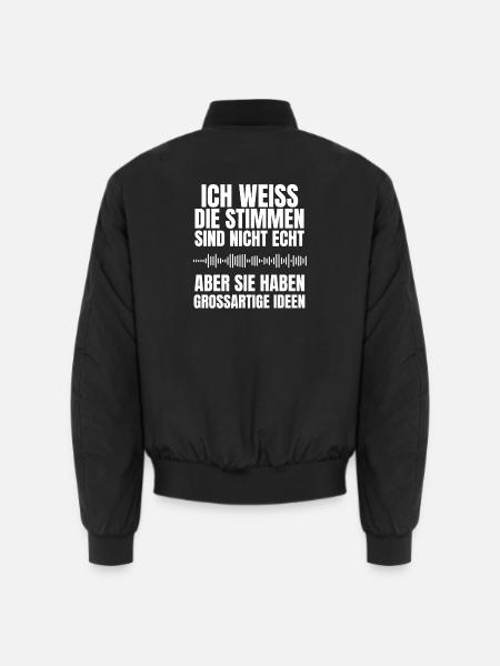 Stimmen nicht echt – geniale Idee - Unisex Bomberjacke - Schwarz