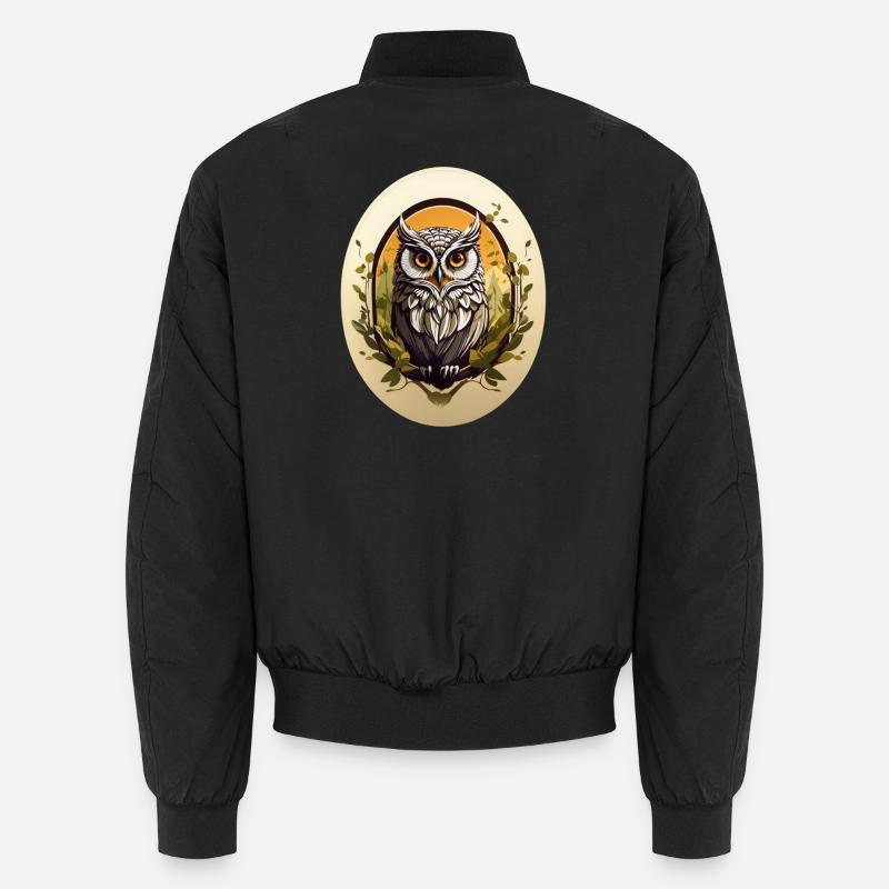 Owl - Unisex Bomber Jacket - black