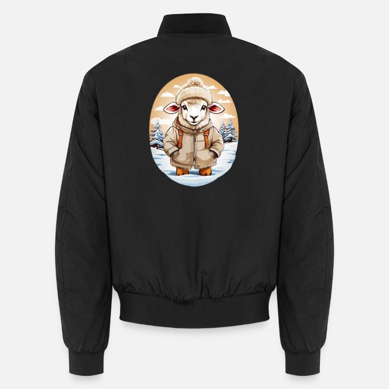 Sheep cuddly sweet - Unisex Bomber Jacket - black