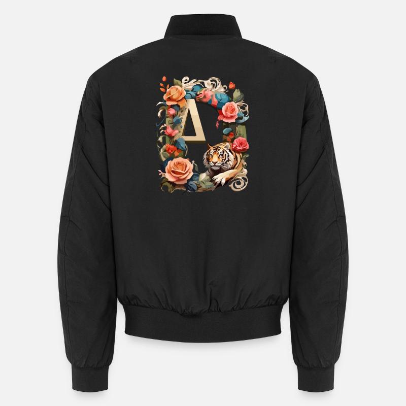 Tiger und Blumen Ring Unisex Bomberjacke