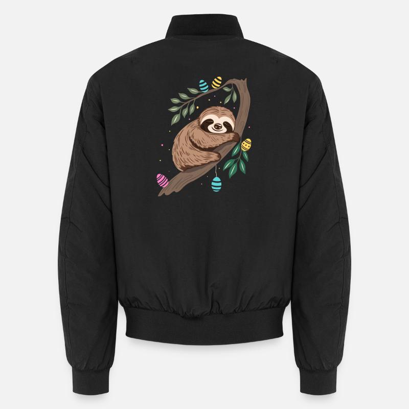 Faultier Ostern Schlaf Design mit Ostereiern Unisex Bomberjacke