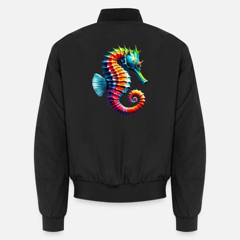 Seahorse - Unisex Bomber Jacket - black