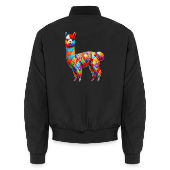 Alpaga - Bomber unisexe - noir - Dos - AI Model Male 185 light (185cm)