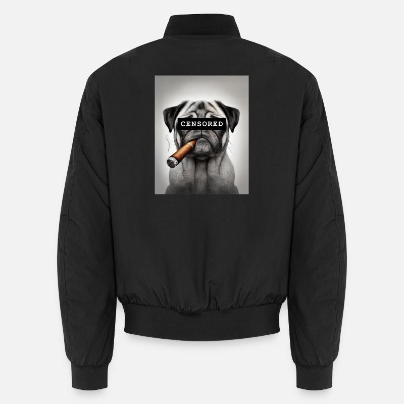 Zensierter Mops mit Zigarre Unisex Bomberjacke