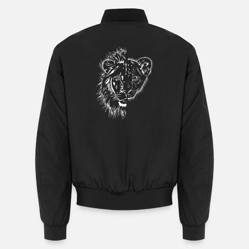half lion half lion child - Unisex Bomber Jacket - black