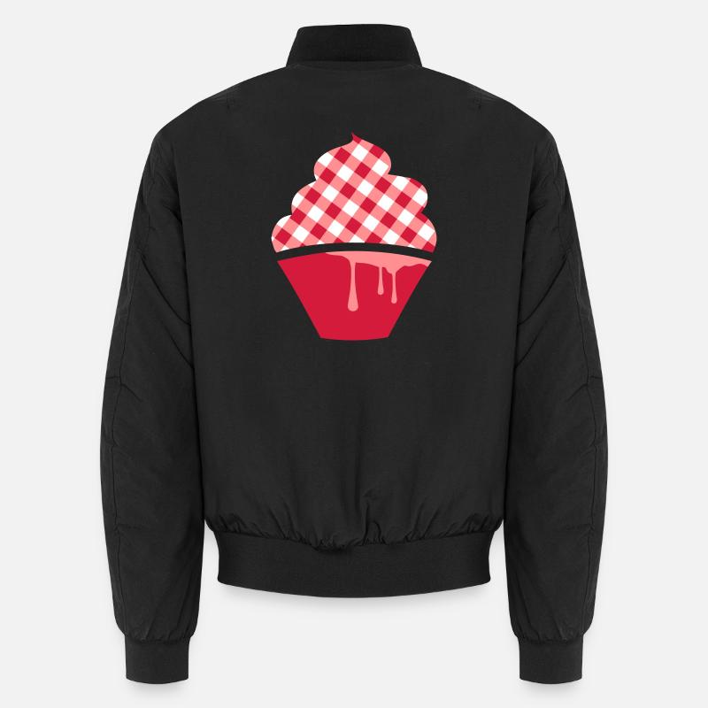Stylized cupcake with check topping Unisex Bomber Jacket