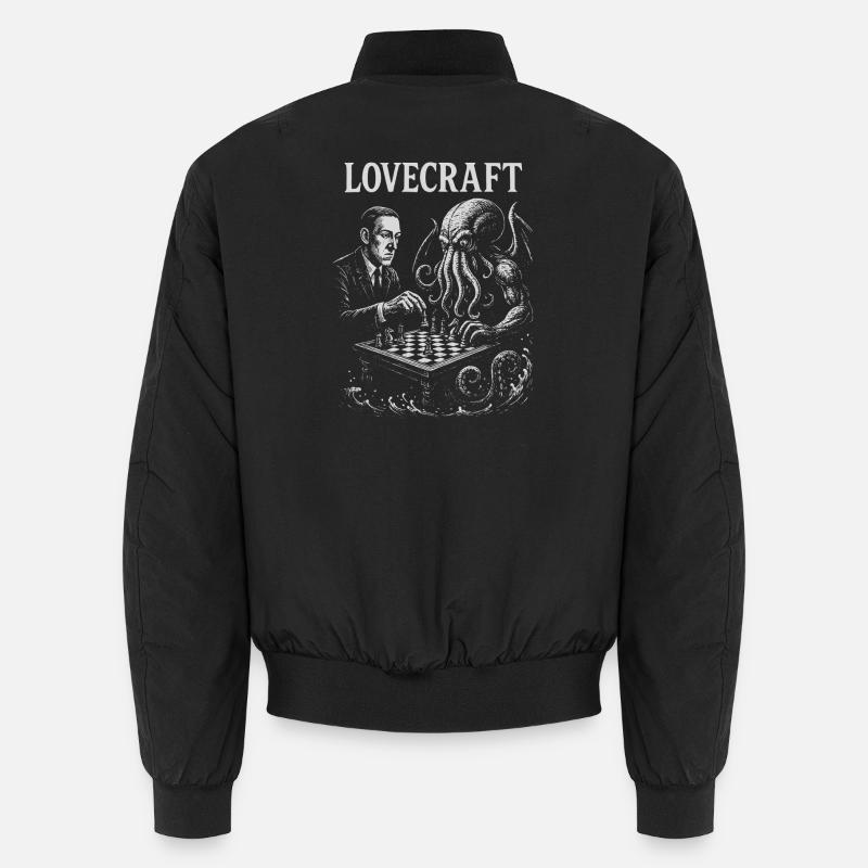 Lovecraft Inspired Octopus Chess Design Unisex Bomber Jacket