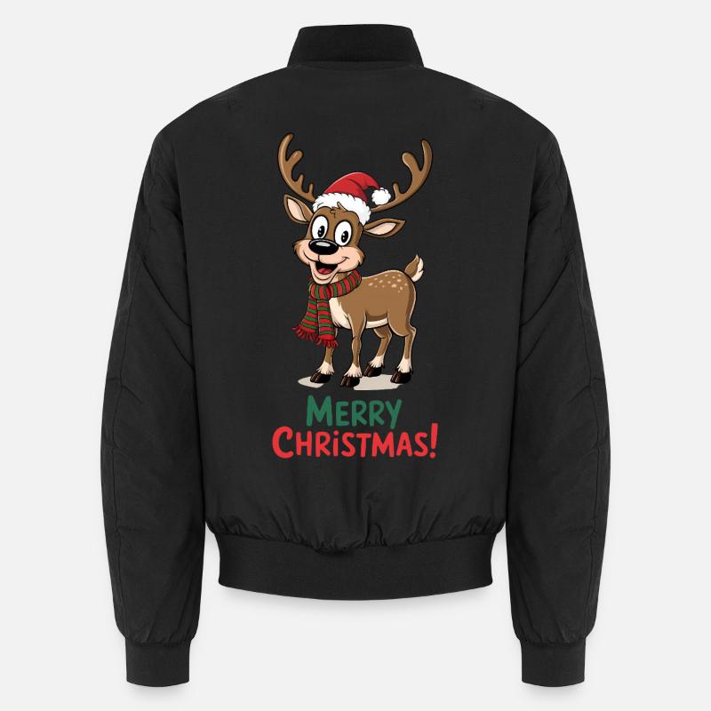 Pull de Noël en renne Drôle mignon mignon Bomber unisexe