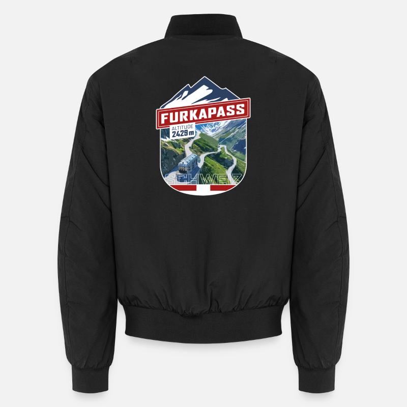 Sticker_CH_Furka - Unisex Bomberjacke - Schwarz