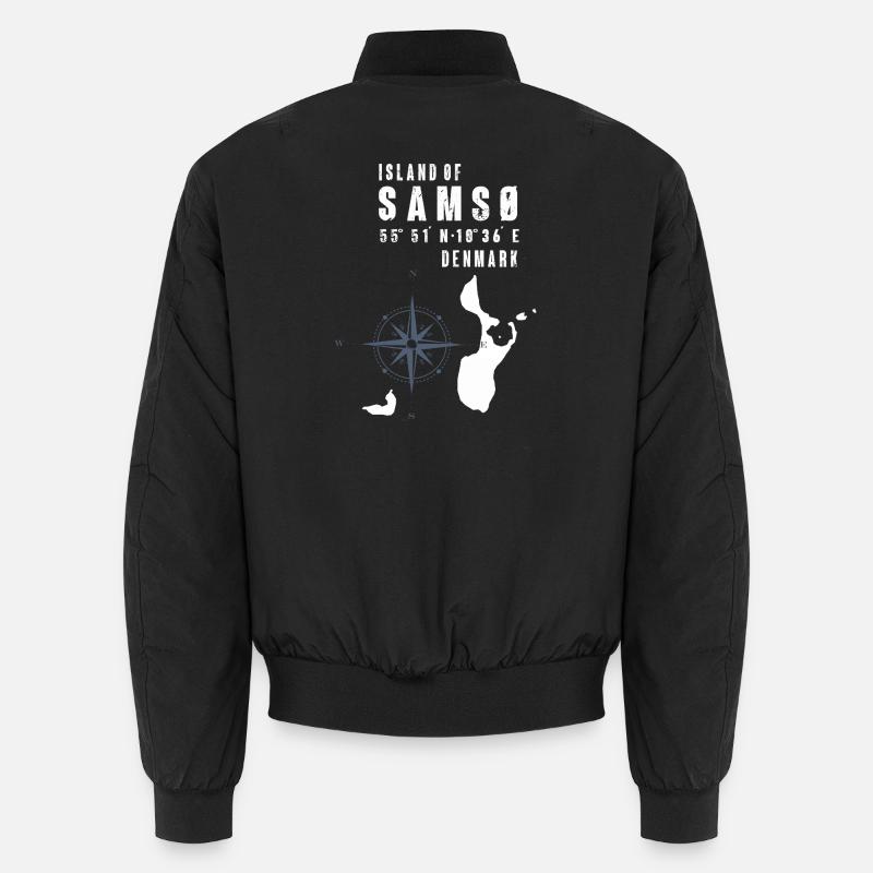 Samsø Samsoe Inselumriss Kompass Unisex Bomberjacke