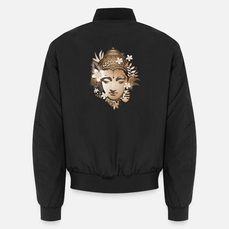Harmonious Buddha with floral ornaments Unisex Bomber Jacket