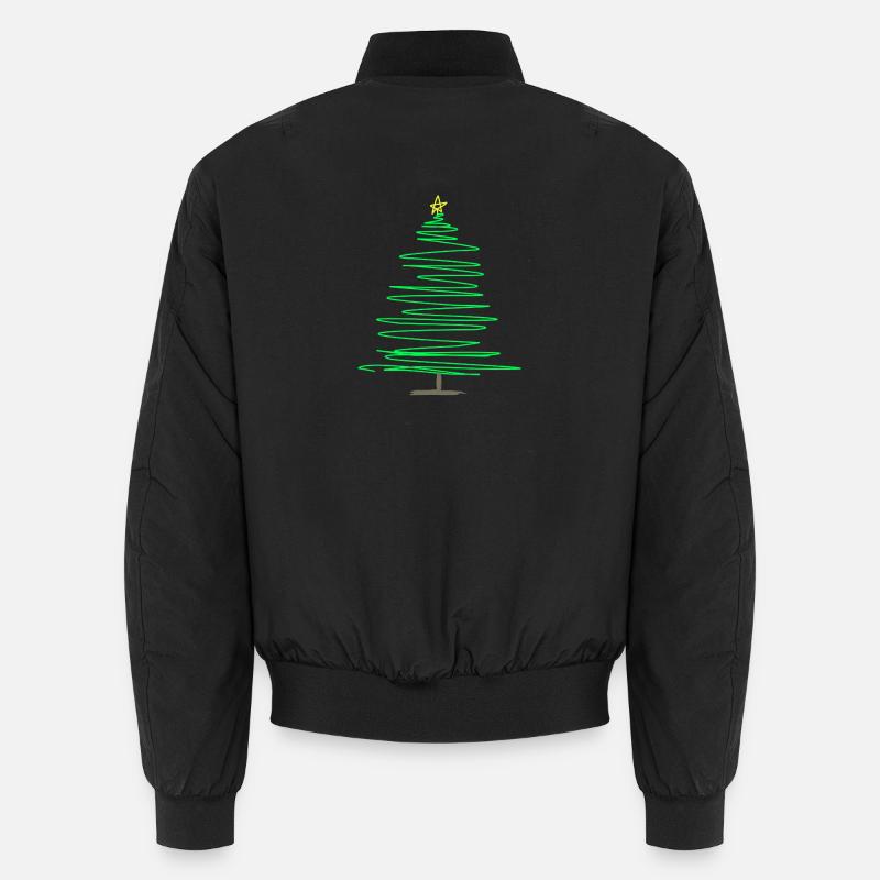 Sapin spiralé vert avec étoile - Bomber unisexe - noir