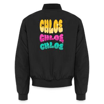 Chloe Girl Prénom - Bomber unisexe - noir - Dos - AI Model Male 185 light (185cm)