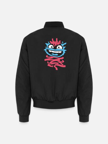Little Monsters: Punk Monkey with Wink - Unisex Bomber Jacket - black