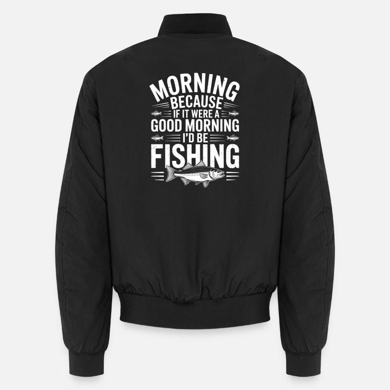 Devise de pêche matinale - Bomber unisexe - noir