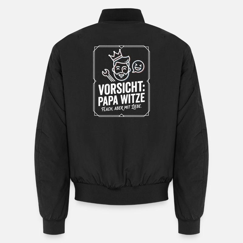 Vorsicht Papa Witze Unisex Bomberjacke
