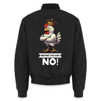 Avant de demander aux poulets Poulet Amateur de poulet - Bomber unisexe - noir - Dos - AI Model Male 185 light (185cm)