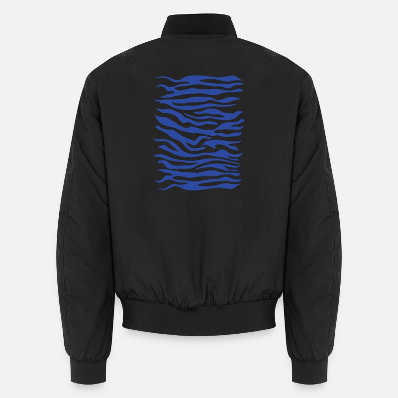 Zebra Muster blau - Unisex Bomberjacke - Schwarz