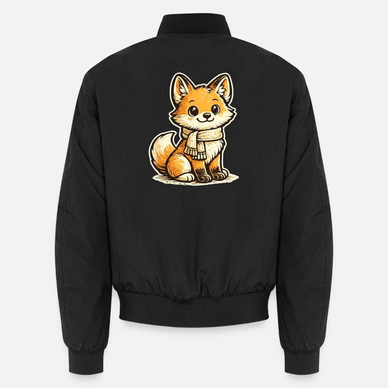 Warming fox with scarf Unisex Bomber Jacket