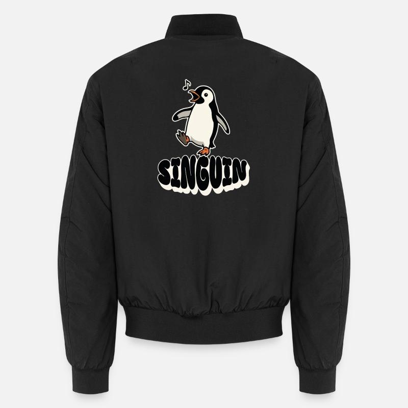 Singing Penguin - Singuin - Unisex Bomber Jacket - black