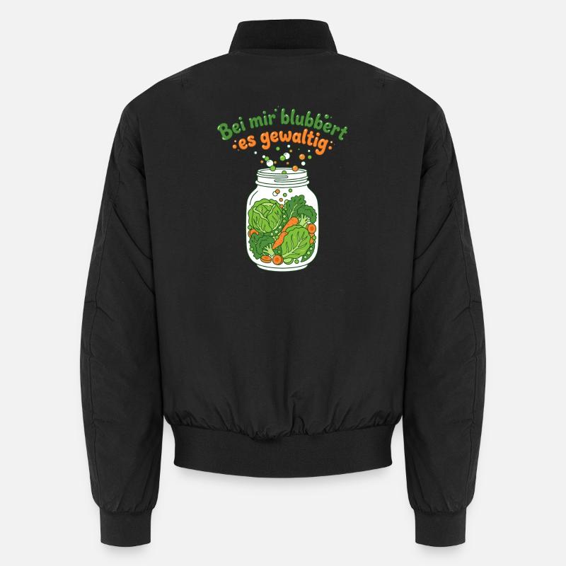 Fermentation Gemüse Einmachglas Blubbern - Unisex Bomberjacke - Schwarz