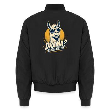 Drama No Prob Llama Humor - Unisex Bomberjacke - Schwarz - Hinten - AI Model Male 185 light (185cm)