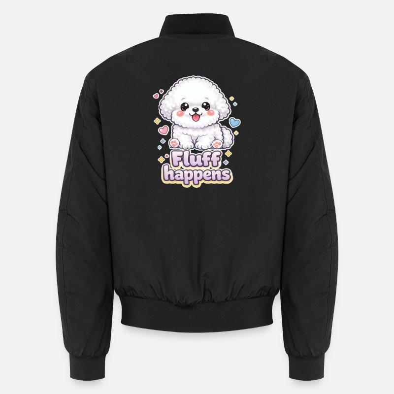 Le fluff arrive – design de chien kawaii Bichon Bomber unisexe