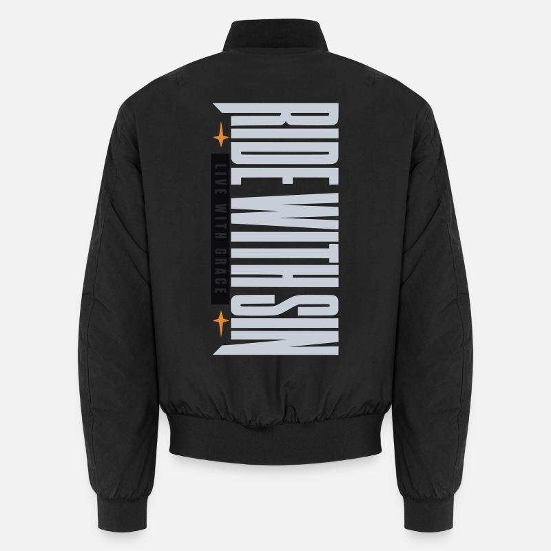 Sinners Live With Grace - Unisex Bomber Jacket - black