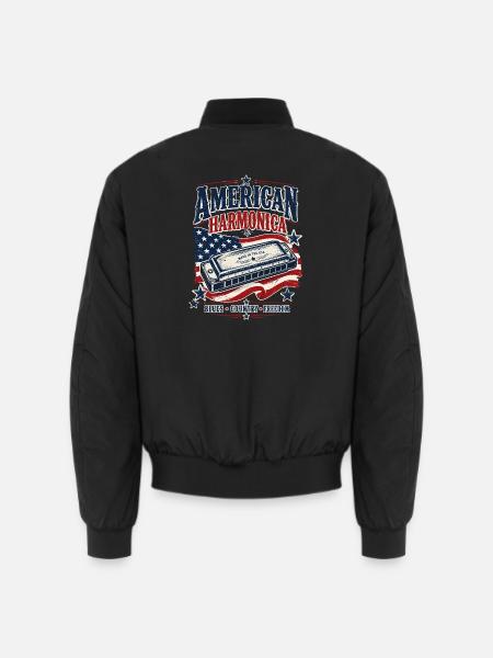 Instrument: Harmonica, Country Music, Harmonica - Unisex Bomber Jacket - black