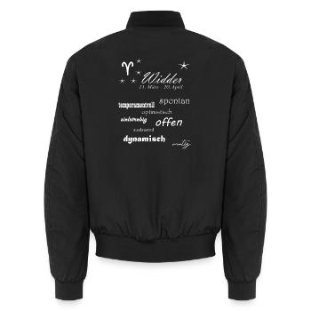 Widder_Sternzeichen - Unisex Bomberjacke - Schwarz - Hinten - AI Model Male 185 light (185cm)