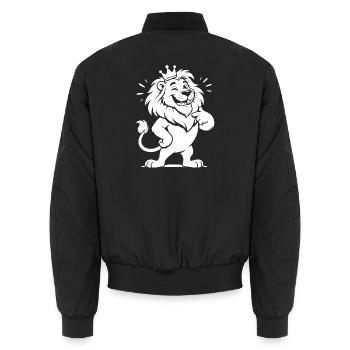 Löwe Krone der König Tiere lustig selbstbewusst - Unisex Bomberjacke - Schwarz - Hinten - AI Model Male 185 light (185cm)