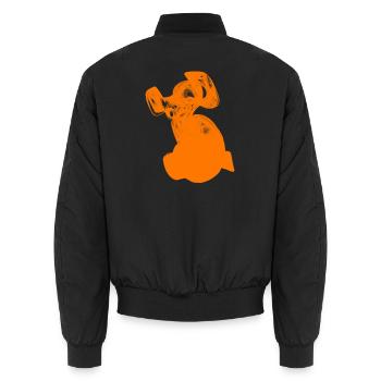 The Orange Dog - Unisex Bomber Jacket - black - Back - AI Model Male 185 light (185cm)