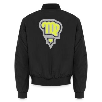 Zodiac Tribal Virgo and Earth - Unisex Bomber Jacket - black - Back - AI Model Male 185 light (185cm)