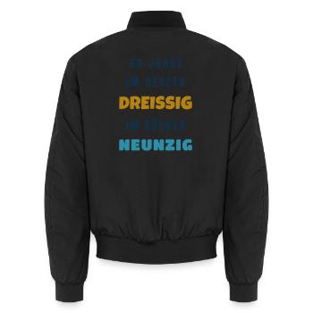 60 Geburtstag Im Herzen 30 im Rücken 90 - Unisex Bomberjacke - Schwarz - Hinten - AI Model Male 185 light (185cm)