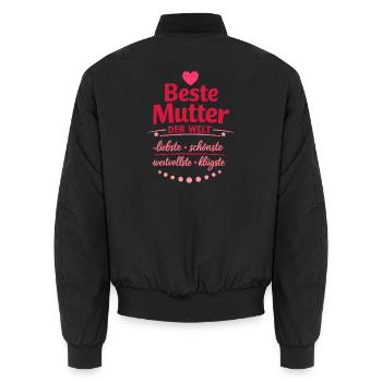 Beste Mutter der Welt - Unisex Bomberjacke - Schwarz - Hinten - AI Model Male 185 light (185cm)