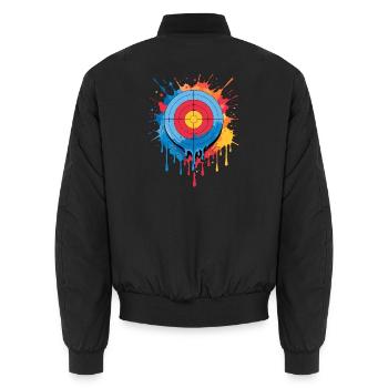 Zielscheibe Splash Bogensport Blasrohrsport - Unisex Bomberjacke - Schwarz - Hinten - AI Model Male 185 light (185cm)