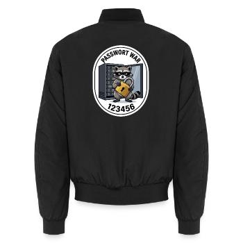 Cybersecurity Waschbär Shir - Unisex Bomberjacke - Schwarz - Hinten - AI Model Male 185 light (185cm)